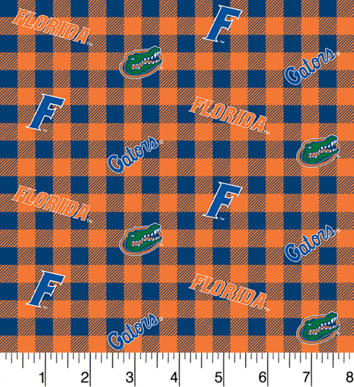 Sykel Enterprises-University of Florida Cotton Fabric-Florida Gators Buffalo Plaid Cotton Quilting Fabric